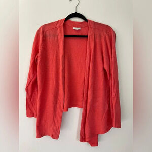 J. Jill Love Linen Cardigan Sweater Heathered Open‎ Front